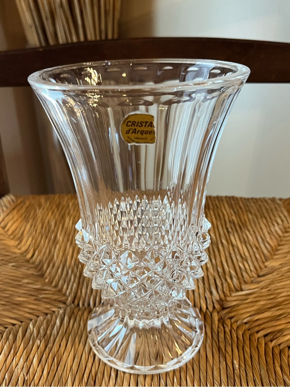 Vintage Cristal d'Arques "Longchamp" Crystal 7" Footed Vase – Made in France